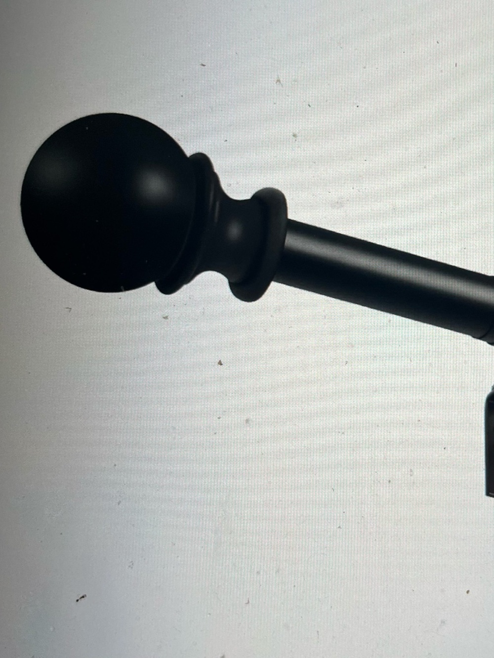 2 Sets of Matte Black Curtain Rod Heavy Duty Adjustable with Ball Finials